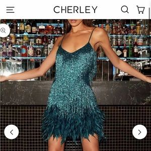 Teal Sparkley Tassel Dress